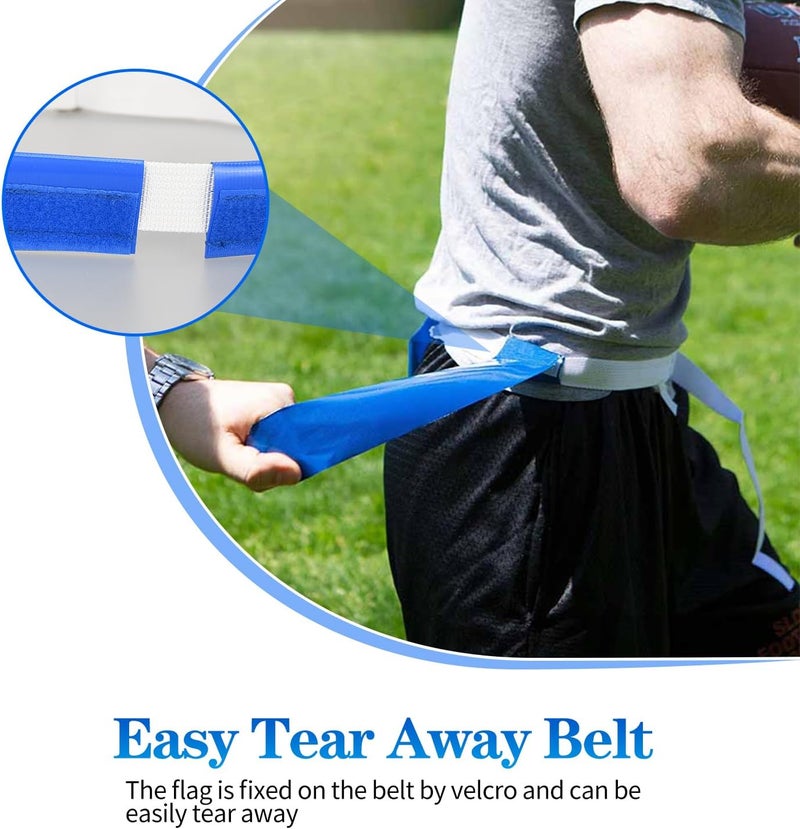 DkOvn Flag Football Set, Flag Football Belts with Flags, Easy Tear Away Belt for Youths, Adult Players of Flag Football - Image 5